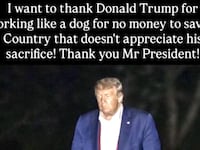 The meme shared by Donald Trump, which is at odds with reality.