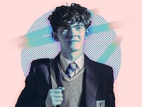 A photo illustration of Joe Locke on Netflix's Heartstopper.